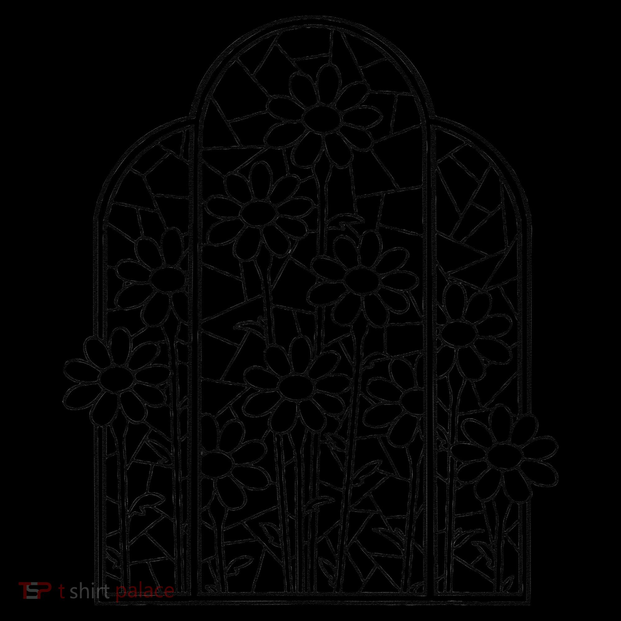 Stained Glass Flower Wildflower Kaleidoscope Church Window Women's T-Shirt