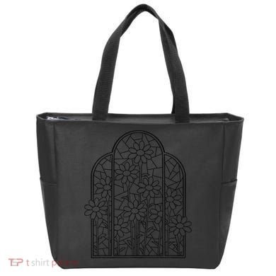 Stained Glass Flower Wildflower Kaleidoscope Church Window Tote Bag