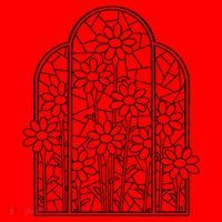 Stained Glass Flower Wildflower Kaleidoscope Church Window Santa Hat thumb 1