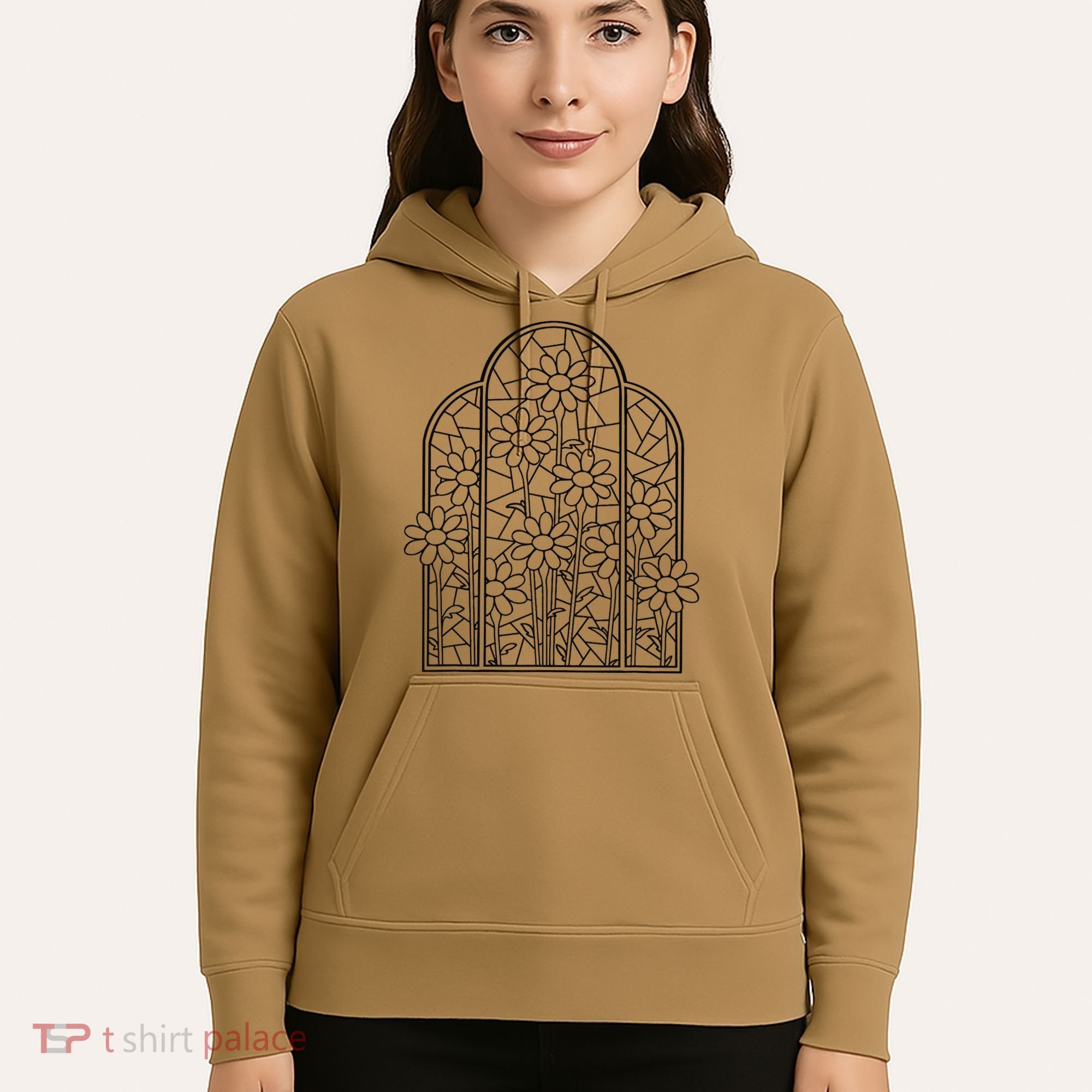 Stained Glass Flower Wildflower Kaleidoscope Church Window Hoodie