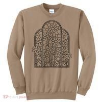 Stained Glass Flower Wildflower Kaleidoscope Church Window Sweatshirt thumb 0