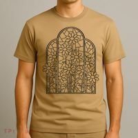 Stained Glass Flower Wildflower Kaleidoscope Church Window T-Shirt thumb 3