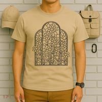 Stained Glass Flower Wildflower Kaleidoscope Church Window T-Shirt thumb 6