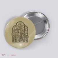 Stained Glass Flower Wildflower Kaleidoscope Church Window Button thumb 0
