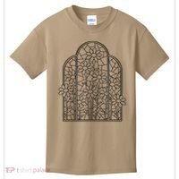 Stained Glass Flower Wildflower Kaleidoscope Church Window Kids T-Shirt thumb 0