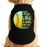 Softball Gift For Girls Doggie Tank thumb 0