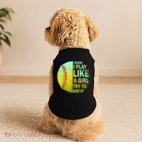Softball Gift For Girls Doggie Tank thumb 2