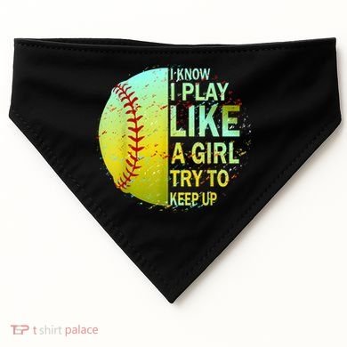 Softball Gift For Girls USA-Made Doggie Bandana