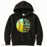 Softball Gift For Girls Kids Hoodie thumb 0