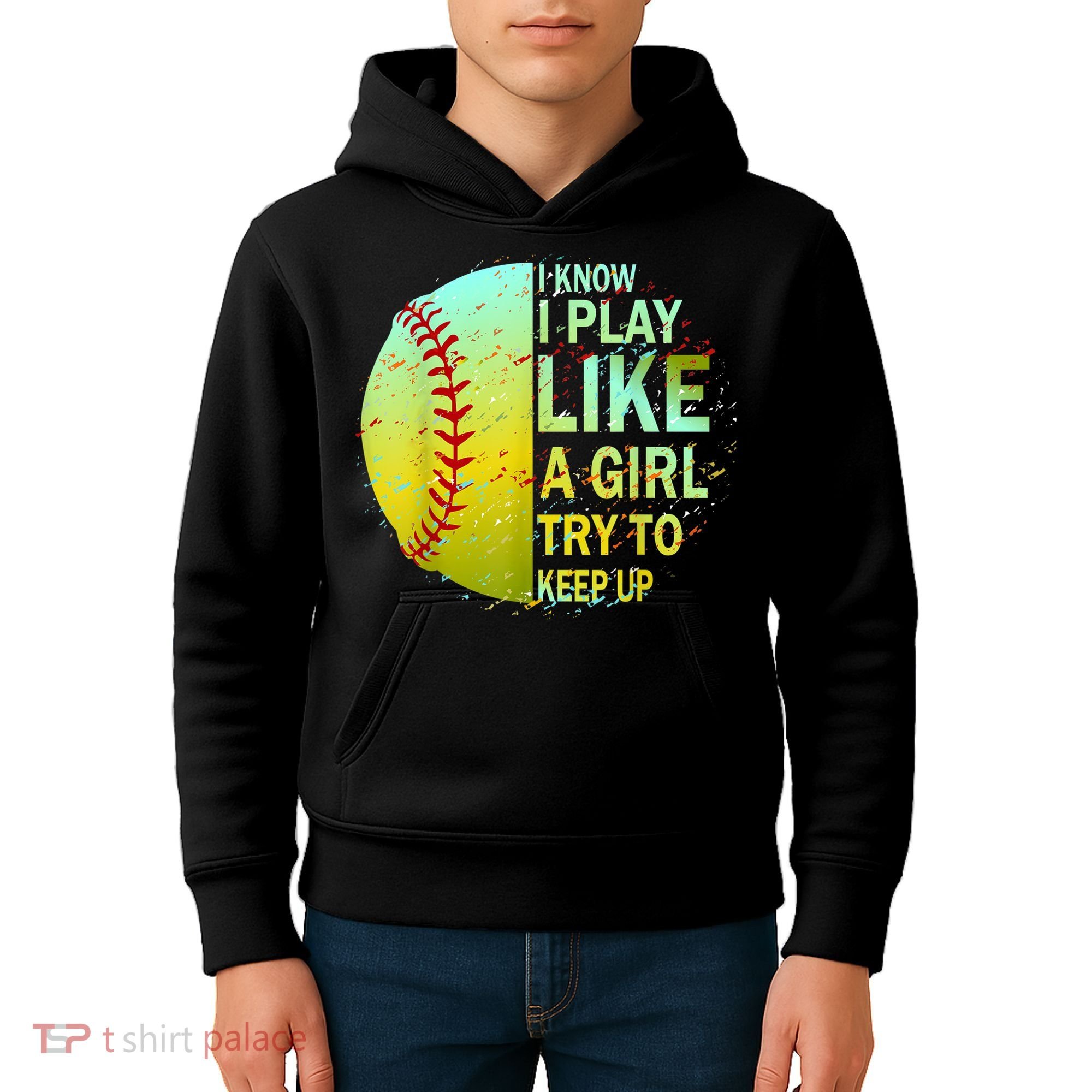 Softball Gift For Girls Kids Hoodie