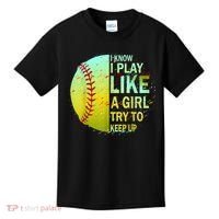 Softball Gift For Girls Kids T-Shirt thumb 0