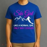 Ski Girl Funny Skiing Gift Girls Winter Sport Lover Gift T-Shirt thumb 3