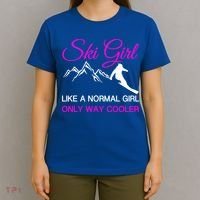Ski Girl Funny Skiing Gift Girls Winter Sport Lover Gift T-Shirt thumb 4