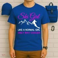 Ski Girl Funny Skiing Gift Girls Winter Sport Lover Gift T-Shirt thumb 6