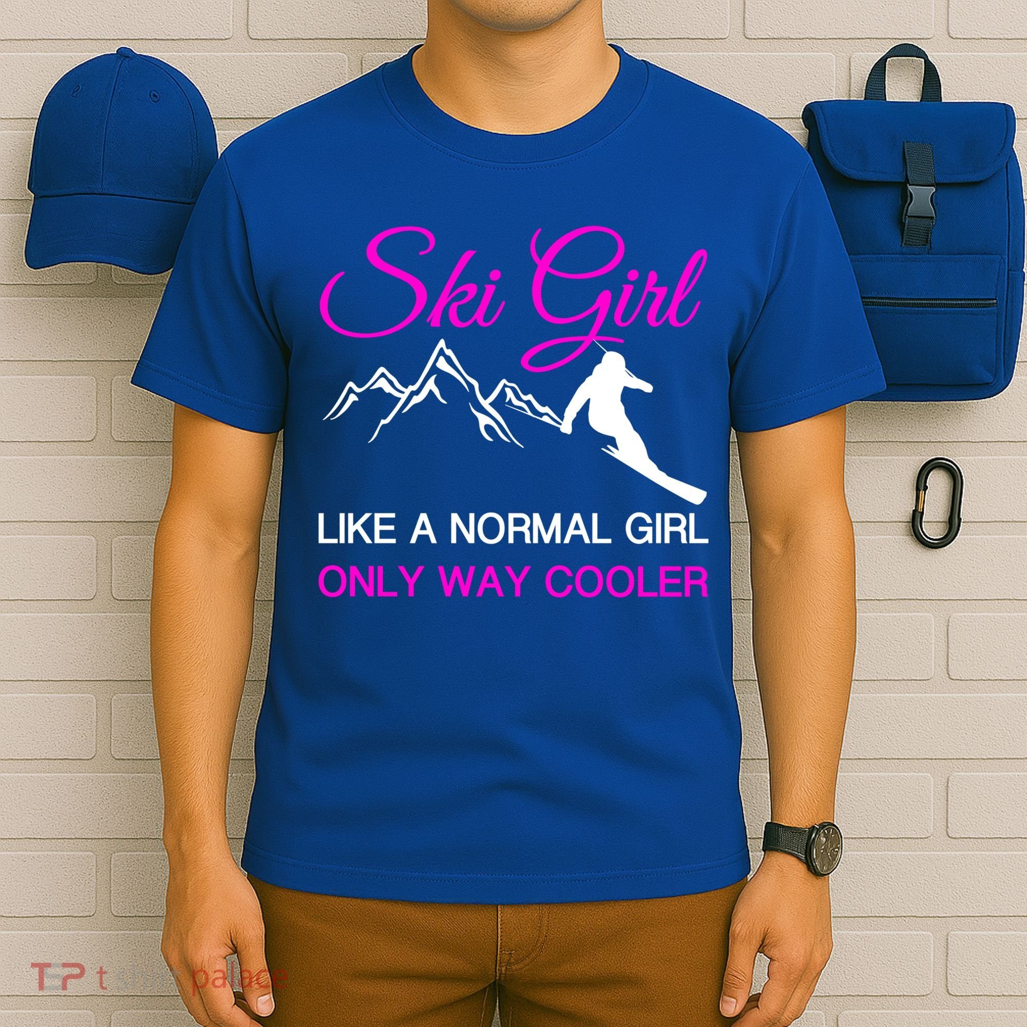 Ski Girl Funny Skiing Gift Girls Winter Sport Lover Gift T-Shirt