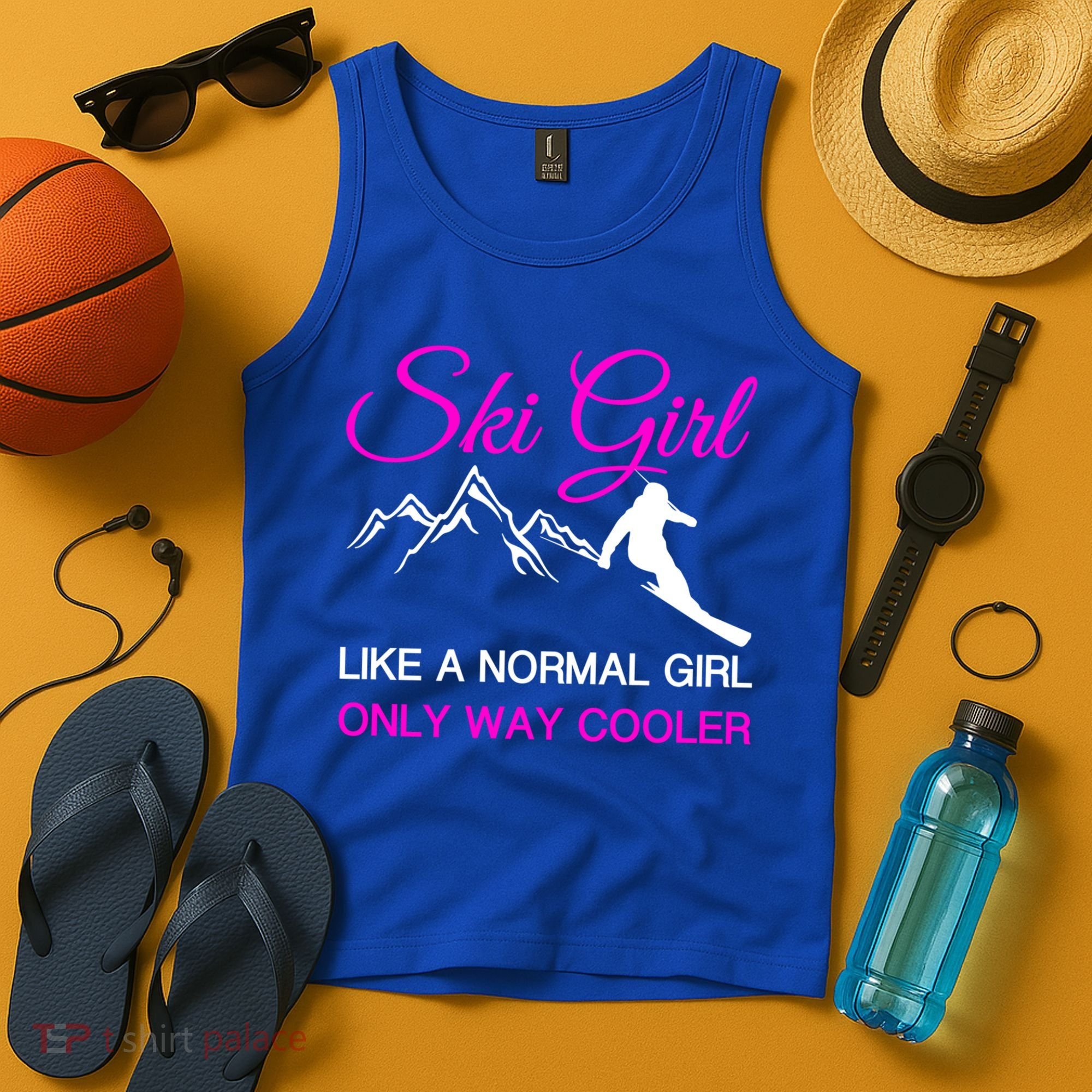 Ski Girl Funny Skiing Gift Girls Winter Sport Lover Gift Tank Top