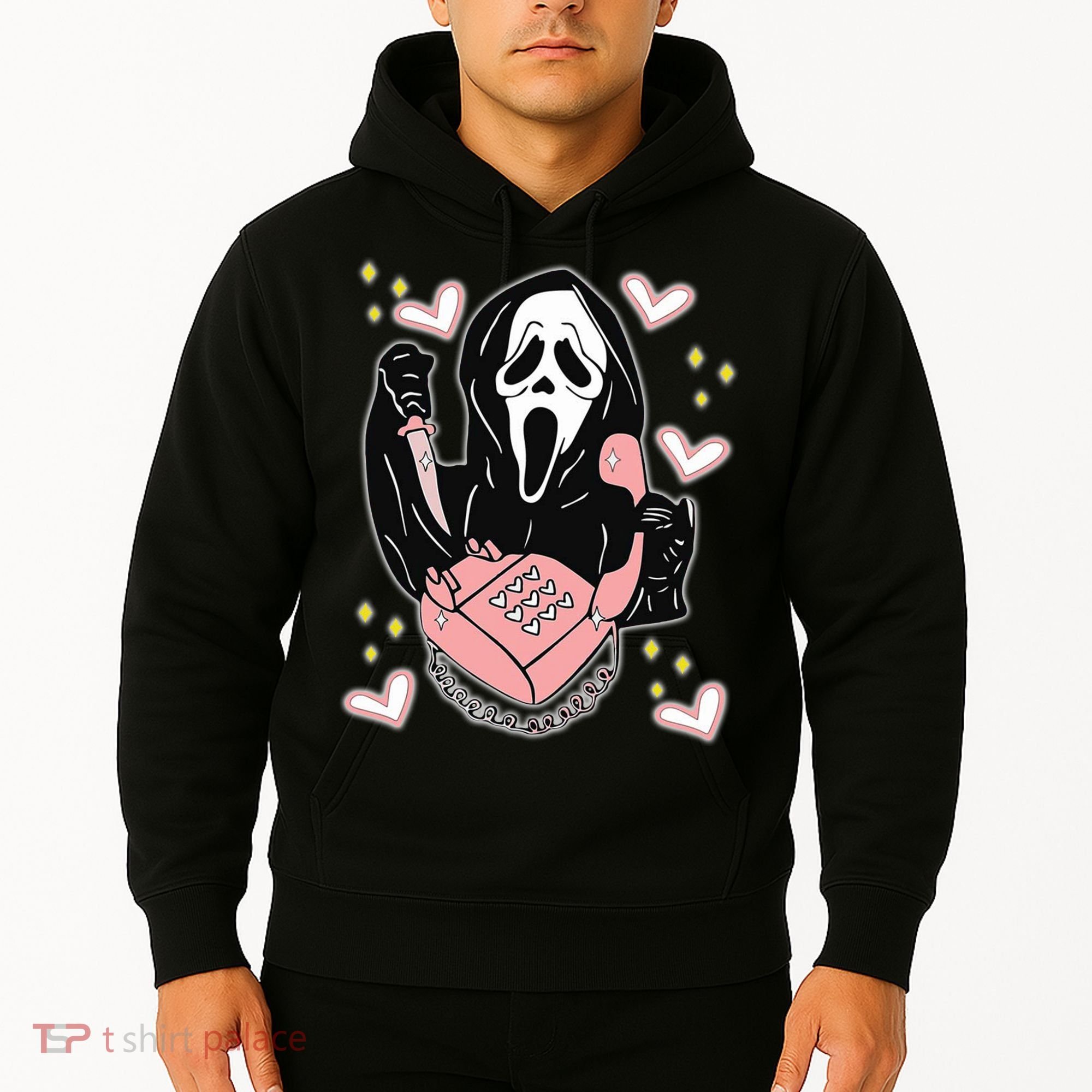 Scary Ghost Face Phone Ghostface Calling Hoodie