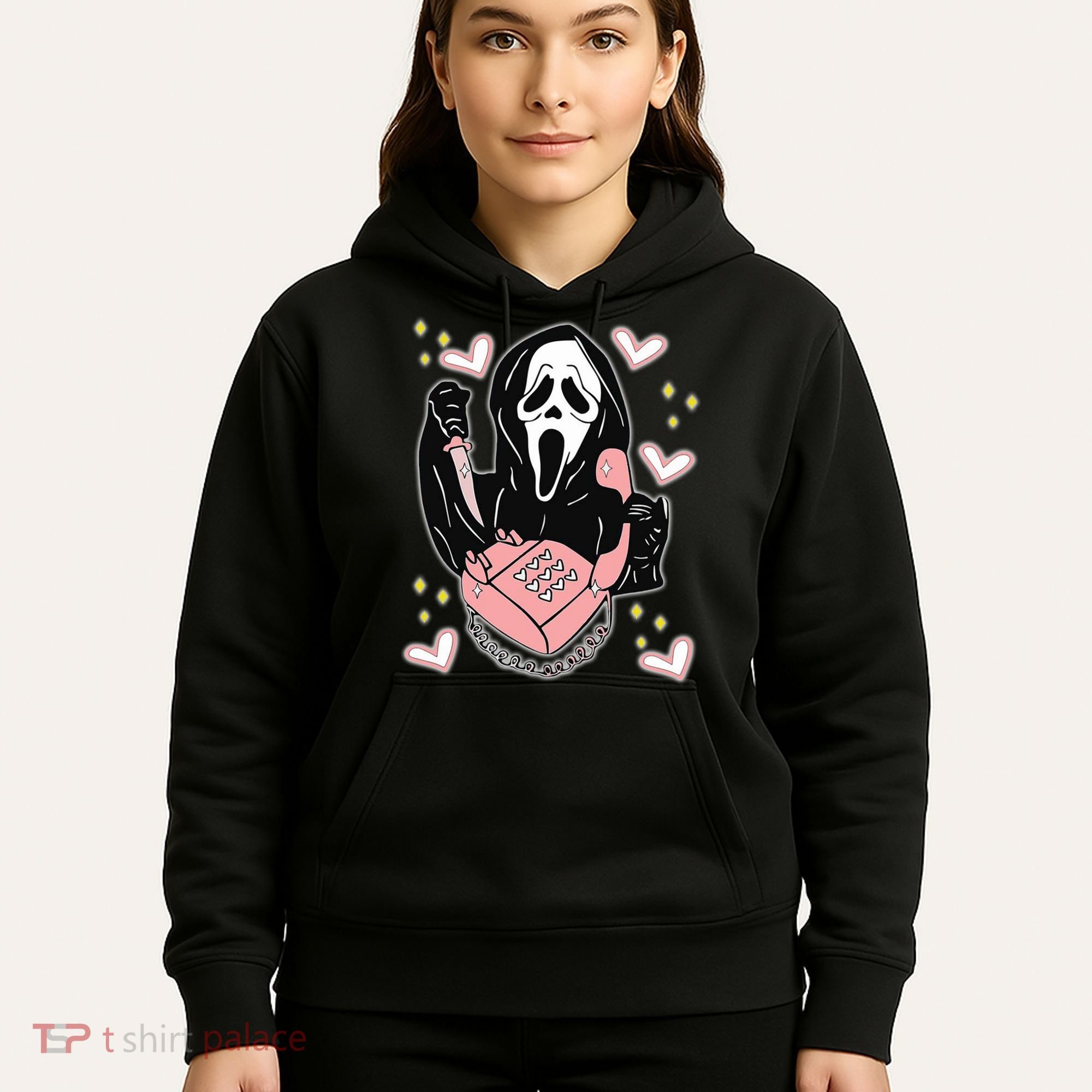 Scary Ghost Face Phone Ghostface Calling Hoodie