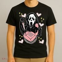 Scary Ghost Face Phone Ghostface Calling T-Shirt thumb 3