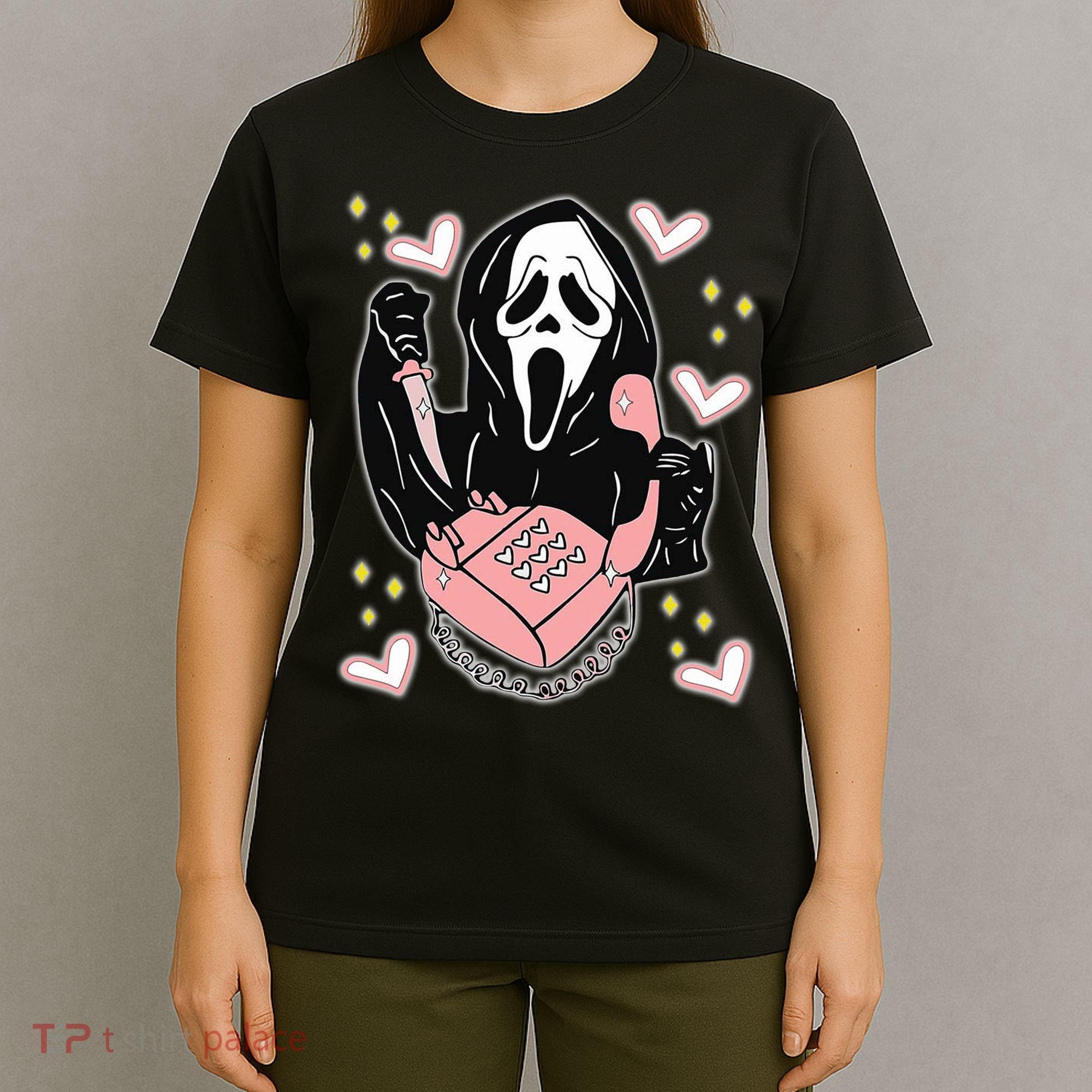 Scary Ghost Face Phone Ghostface Calling T-Shirt