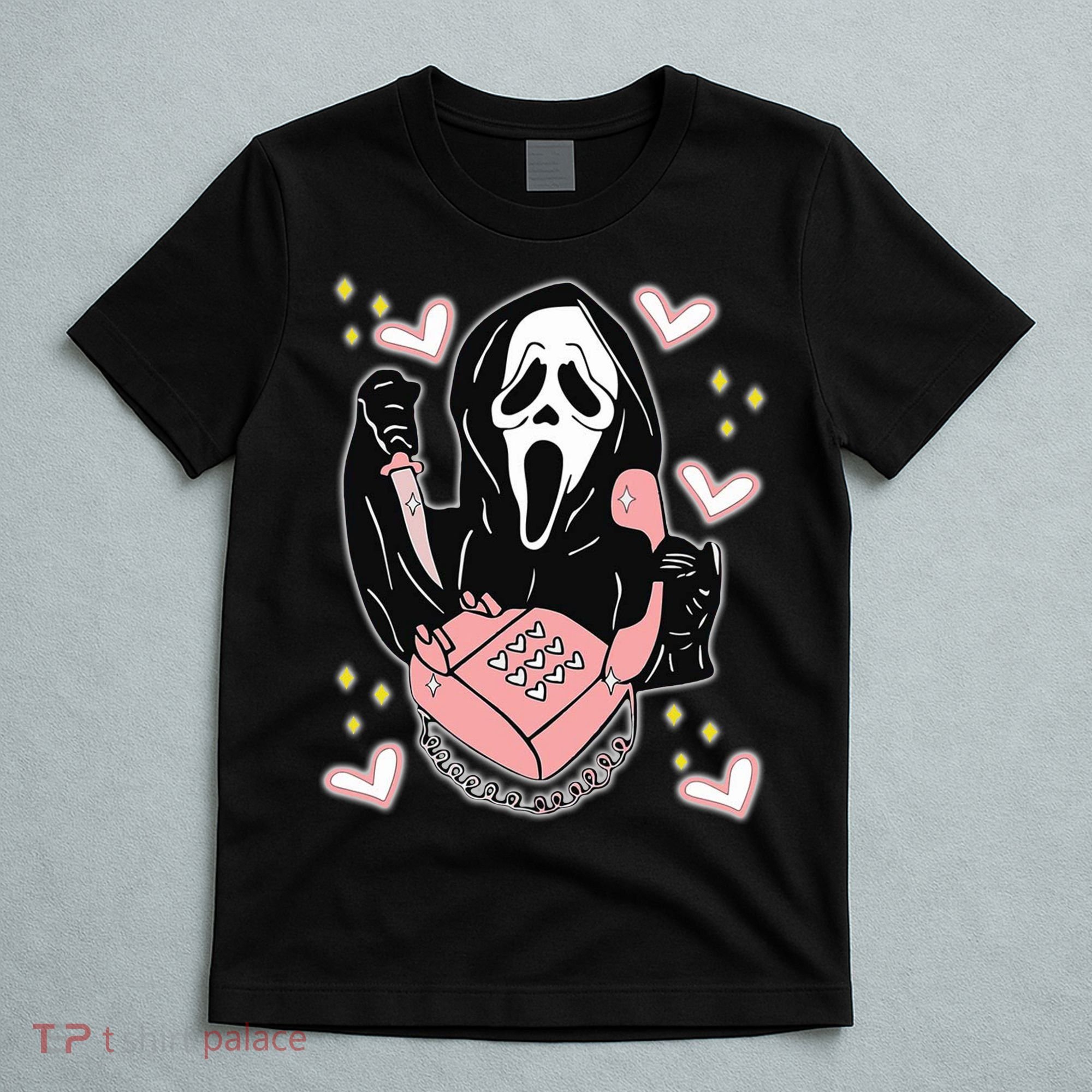 Scary Ghost Face Phone Ghostface Calling T-Shirt