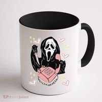 Scary Ghost Face Phone Ghostface Calling Coffee Mug thumb 1