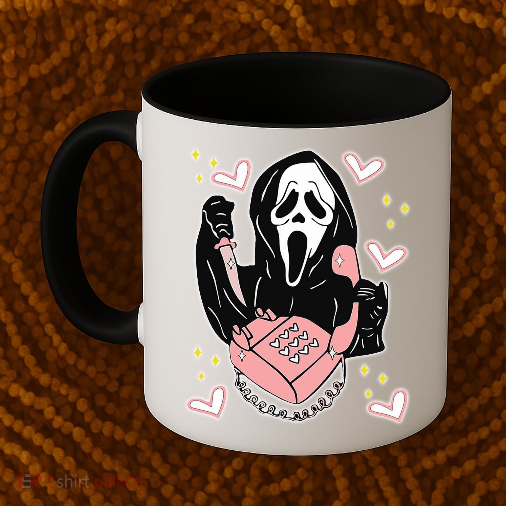 Scary Ghost Face Phone Ghostface Calling Coffee Mug