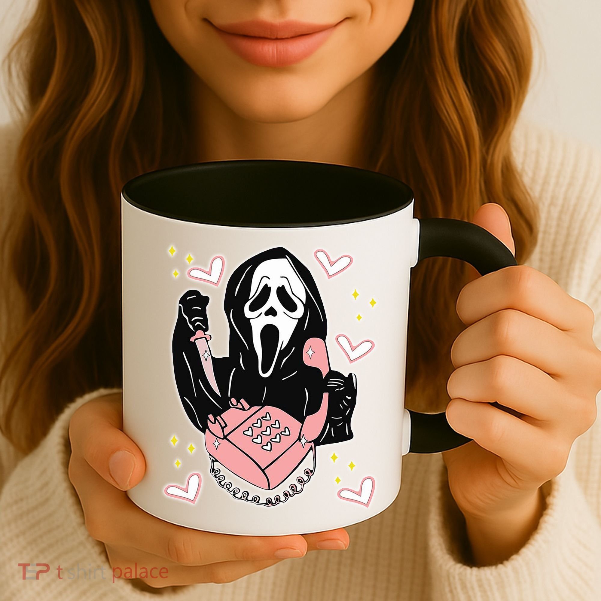 Scary Ghost Face Phone Ghostface Calling Coffee Mug