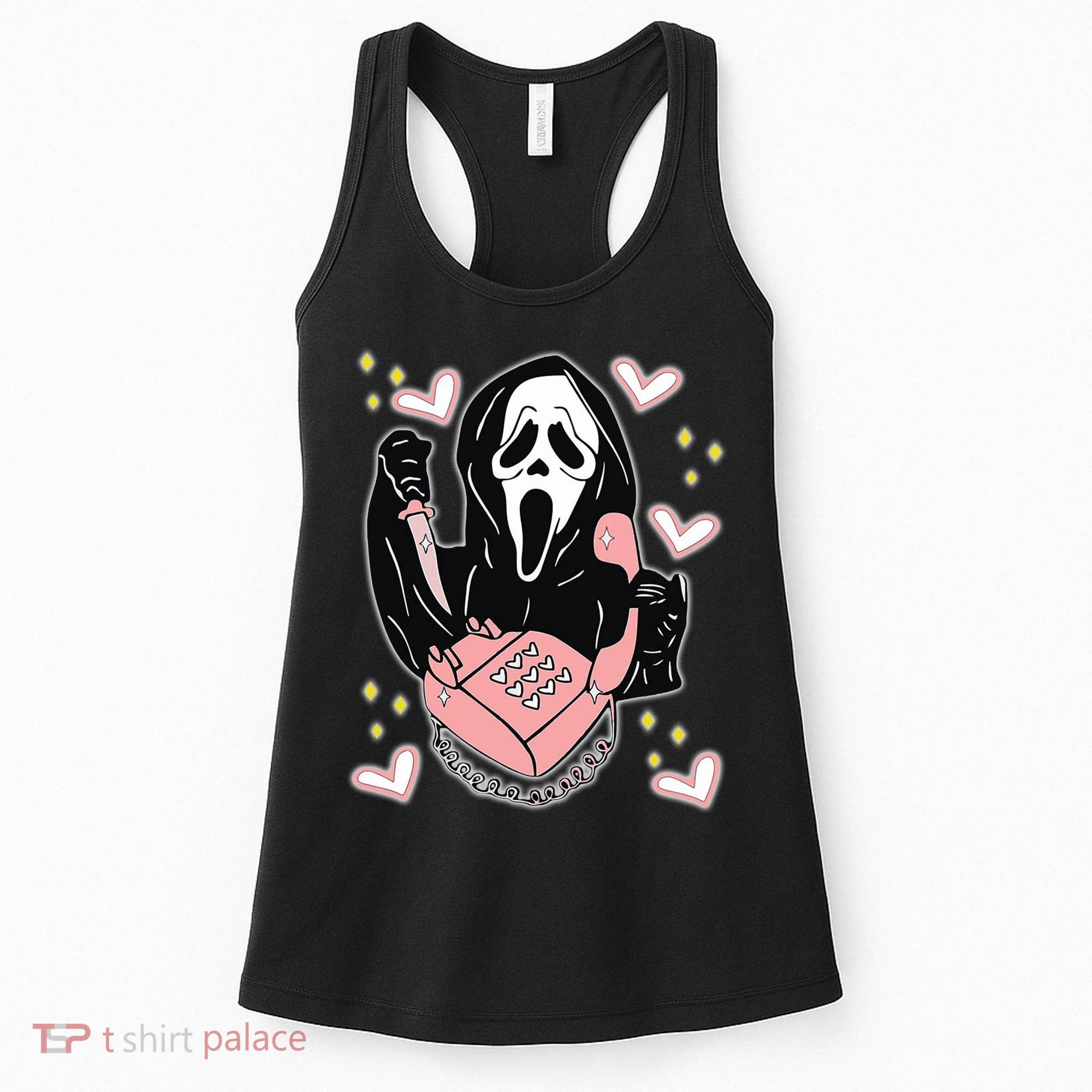 Scary Ghost Face Phone Ghostface Calling Women's Tank Top