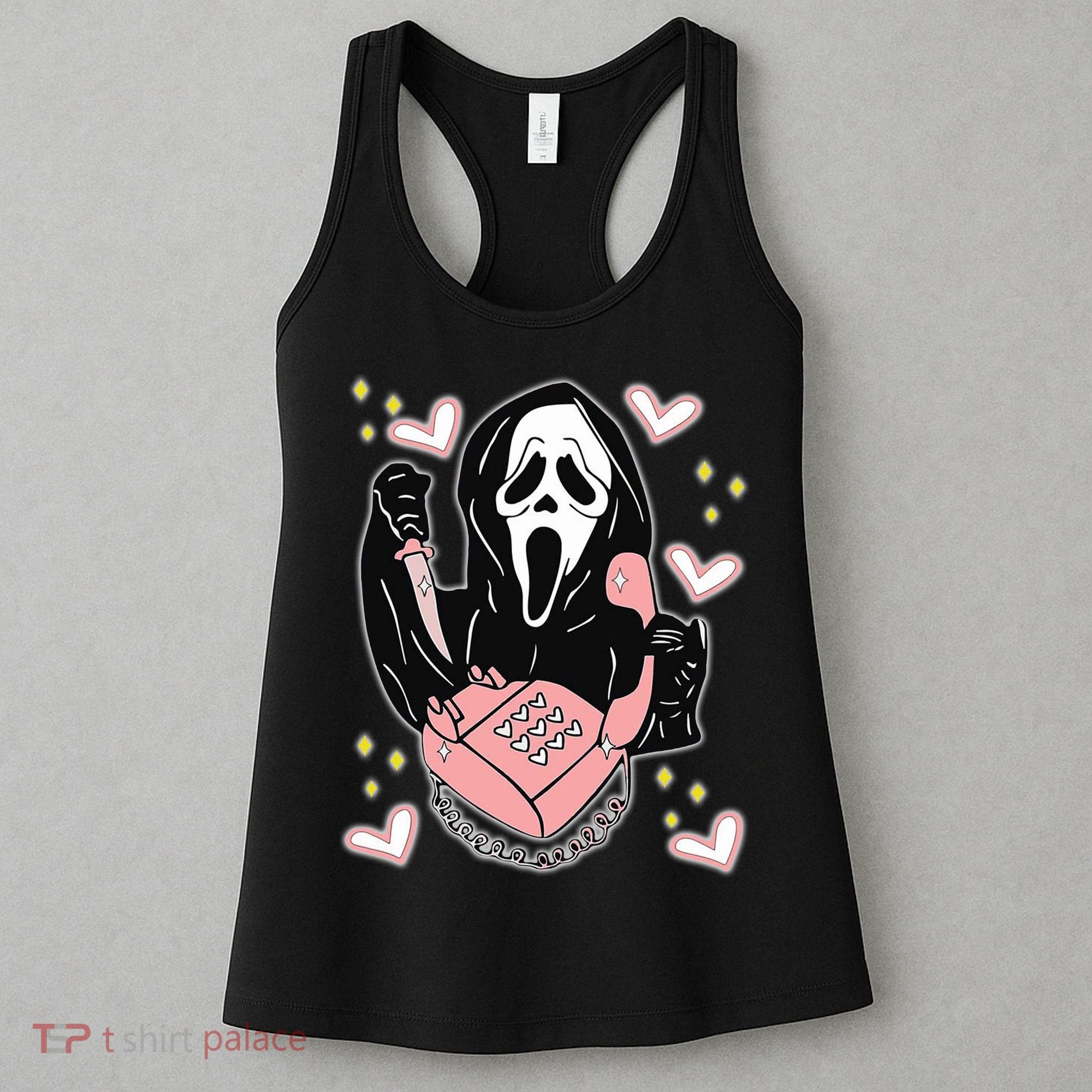 Scary Ghost Face Phone Ghostface Calling Women's Tank Top
