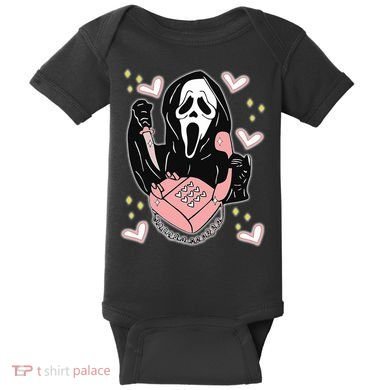 Scary Ghost Face Phone Ghostface Calling Baby Bodysuit