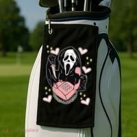 Scary Ghost Face Phone Ghostface Calling Golf Towel thumb 2