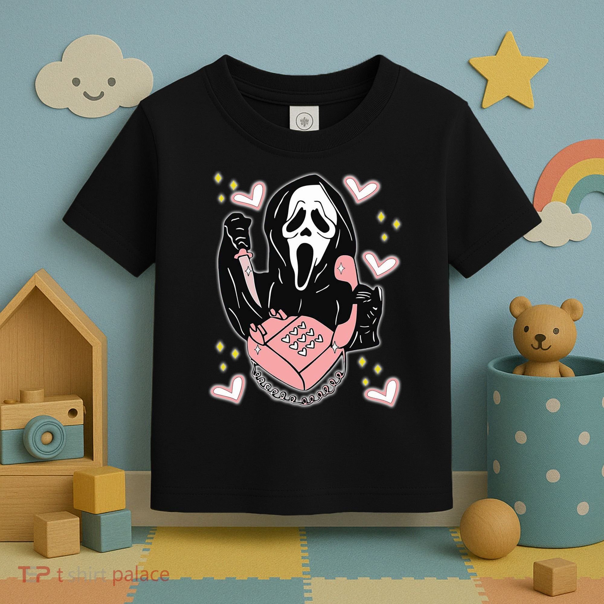 Scary Ghost Face Phone Ghostface Calling Toddler T-Shirt