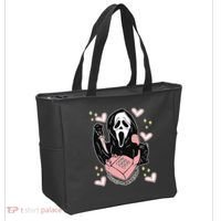 Scary Ghost Face Phone Ghostface Calling Tote Bag thumb 2