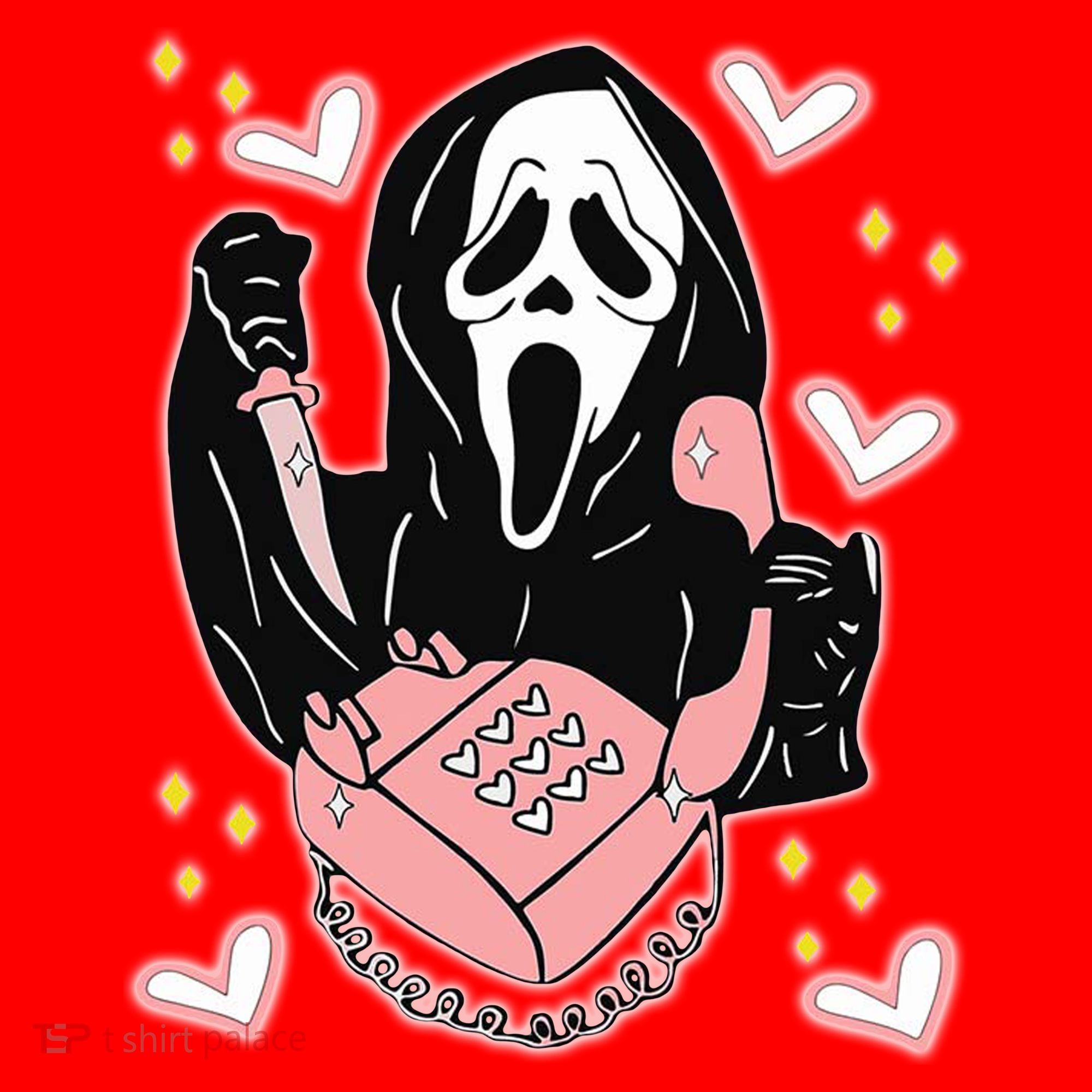 Scary Ghost Face Phone Ghostface Calling Santa Hat