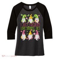 Spring Gnome For Summer I Just Freaking Love Gnomes Women's Tri-Blend 3/4-Sleeve Raglan Shirt thumb 0