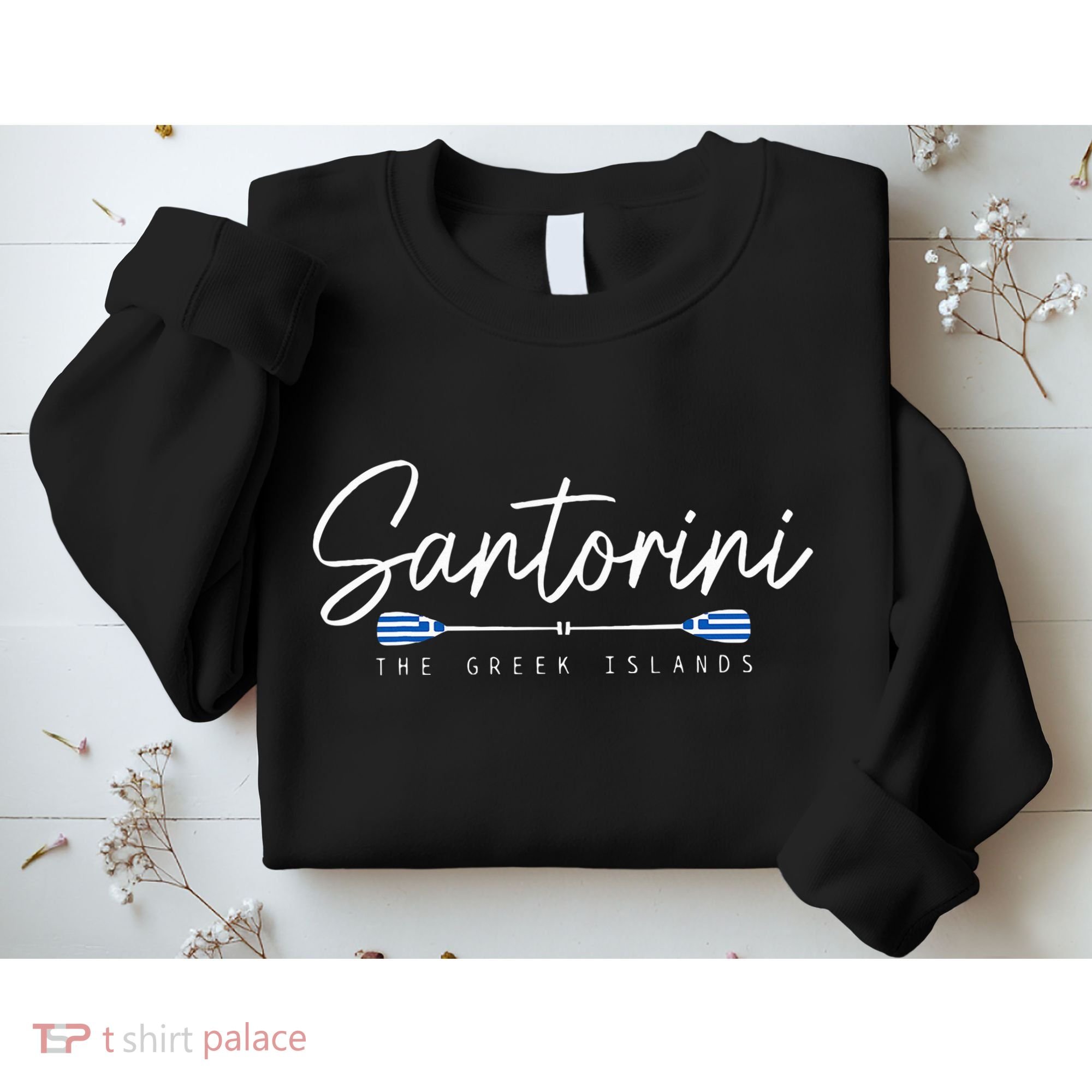 Santorini Greece Greek Flag Holiday Souvenir Sweatshirt