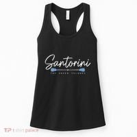 Santorini Greece Greek Flag Holiday Souvenir Women's Tank Top thumb 0