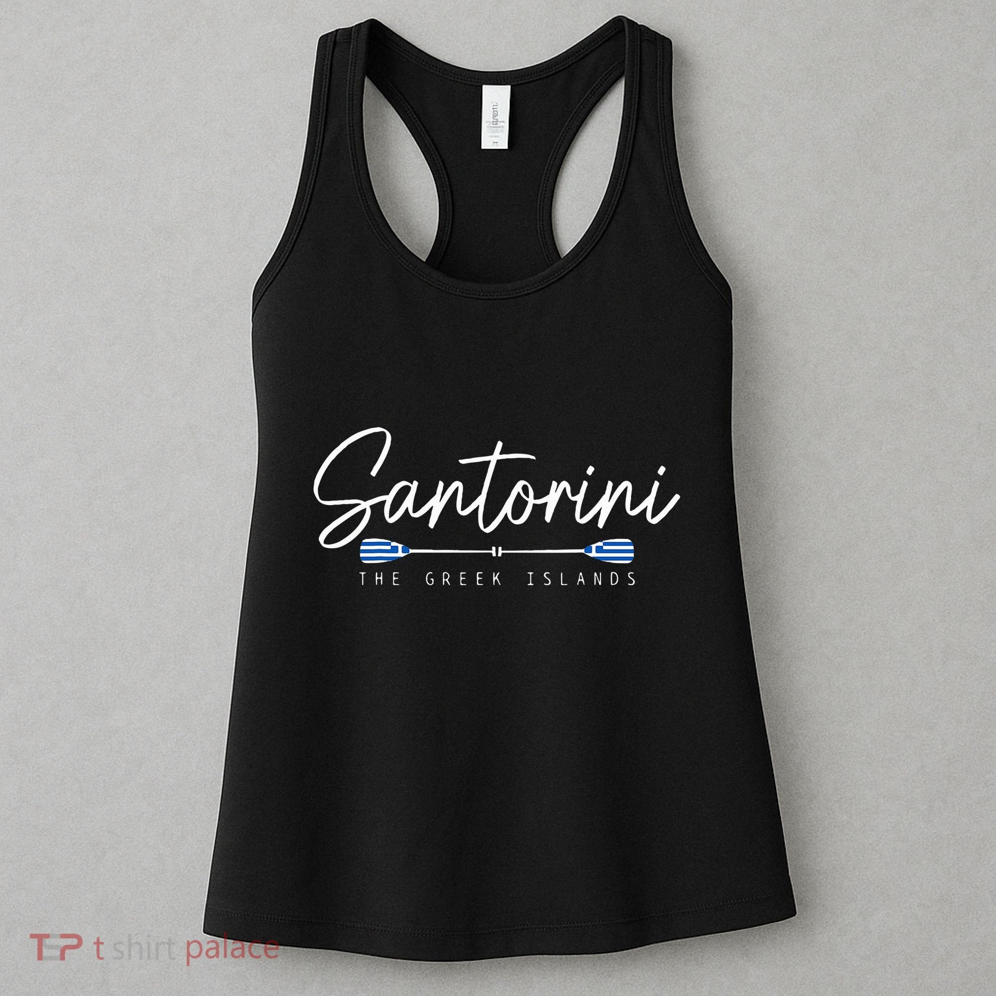Santorini Greece Greek Flag Holiday Souvenir Women's Tank Top