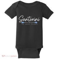 Santorini Greece Greek Flag Holiday Souvenir Baby Bodysuit thumb 0