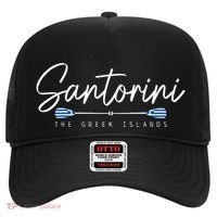 Santorini Greece Greek Flag Holiday Souvenir Hat thumb 0