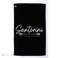 Santorini Greece Greek Flag Holiday Souvenir Golf Towel thumb 0