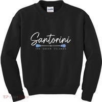 Santorini Greece Greek Flag Holiday Souvenir Kids Sweatshirt thumb 0