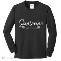 Santorini Greece Greek Flag Holiday Souvenir Kids Long Sleeve Shirt thumb 0