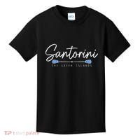 Santorini Greece Greek Flag Holiday Souvenir Kids T-Shirt thumb 0