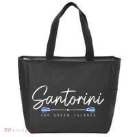 Santorini Greece Greek Flag Holiday Souvenir Tote Bag thumb 0