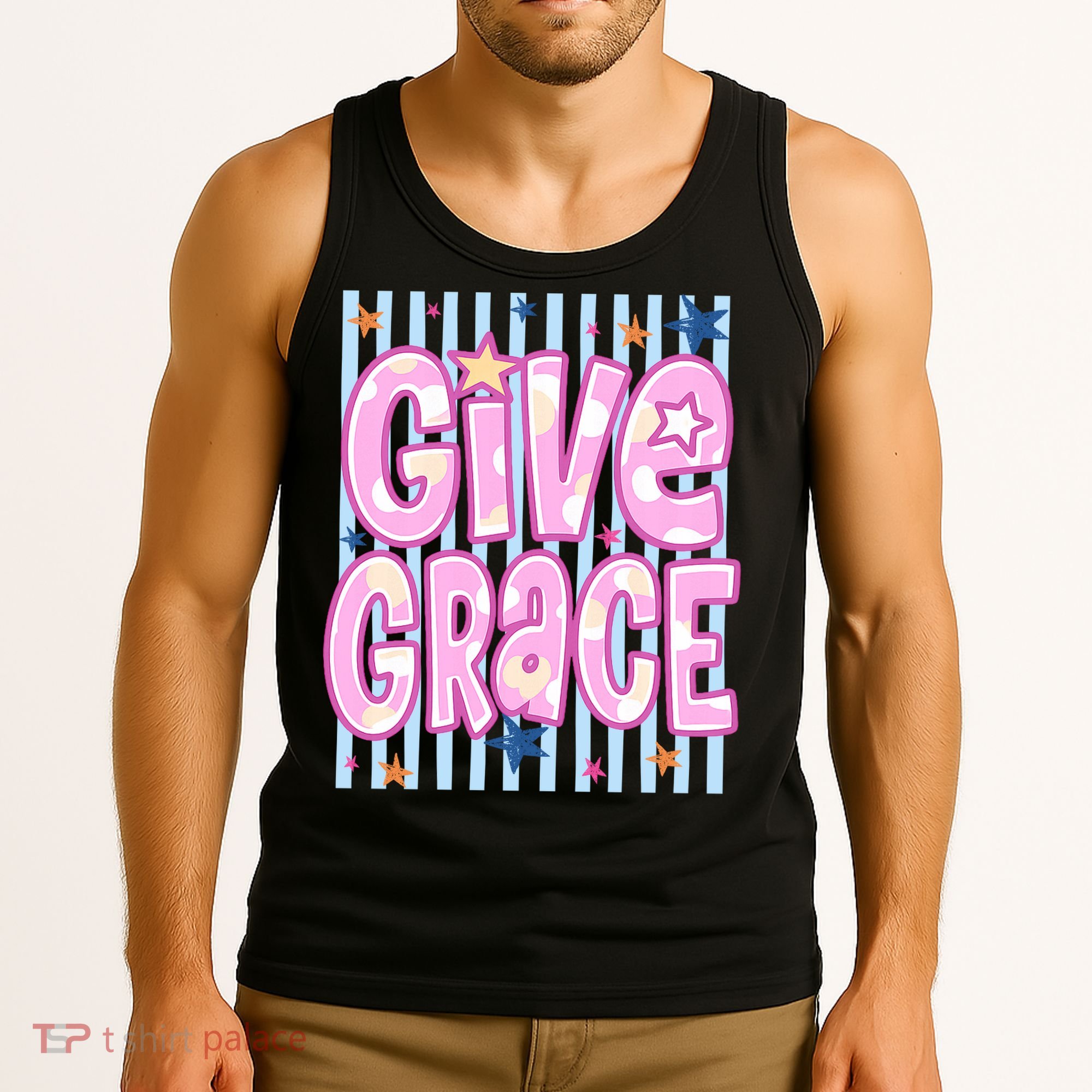 Stripped Give Grace Tank Top