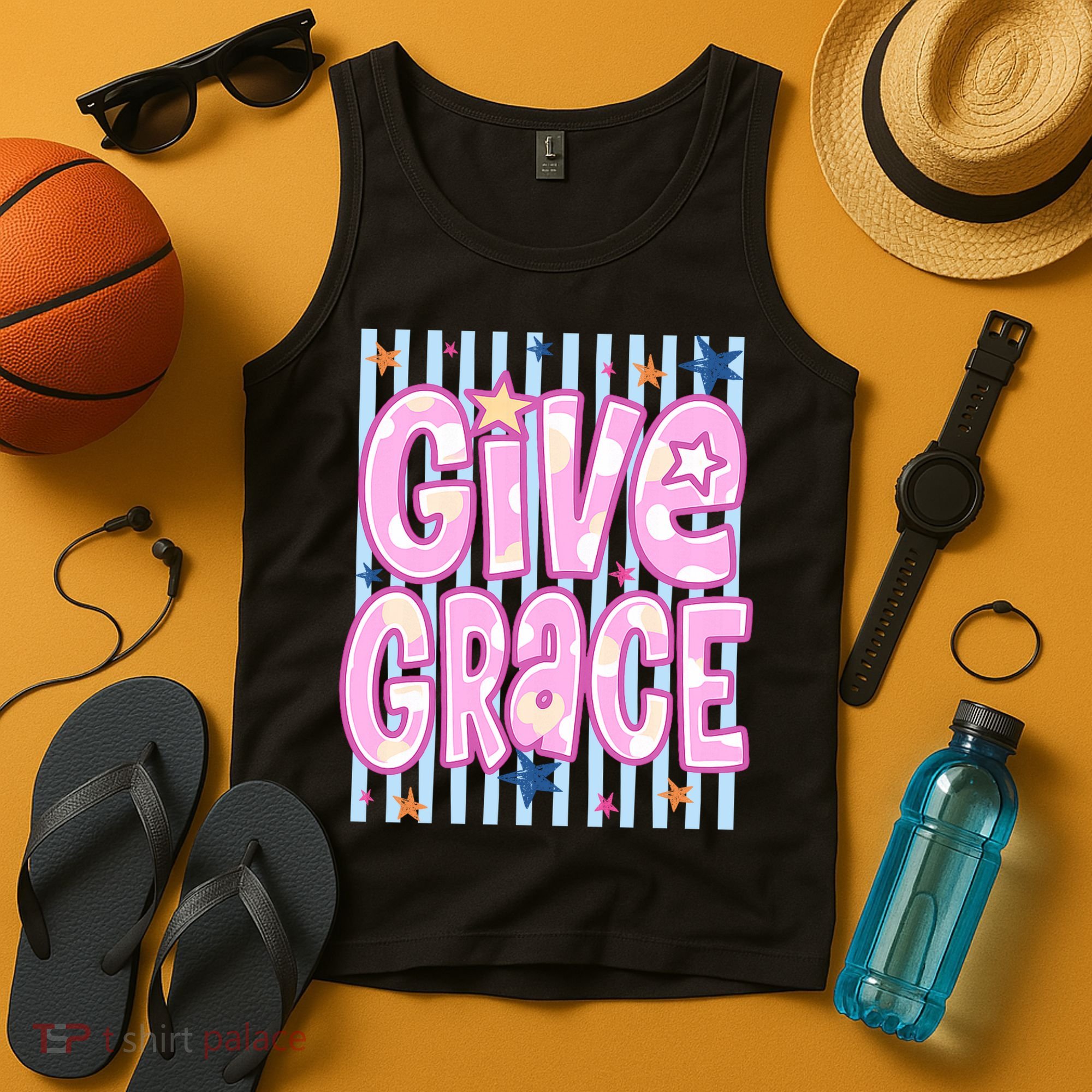 Stripped Give Grace Tank Top