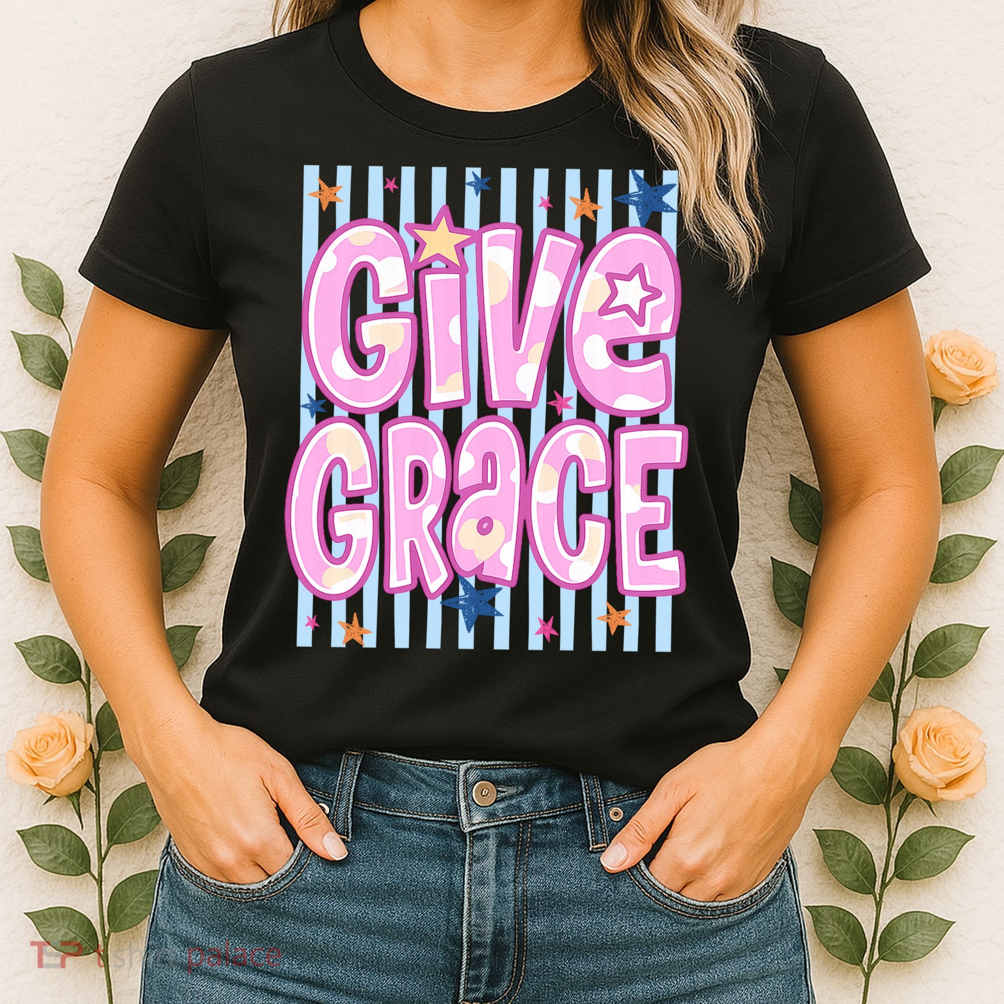 Stripped Give Grace Women's T-Shirt