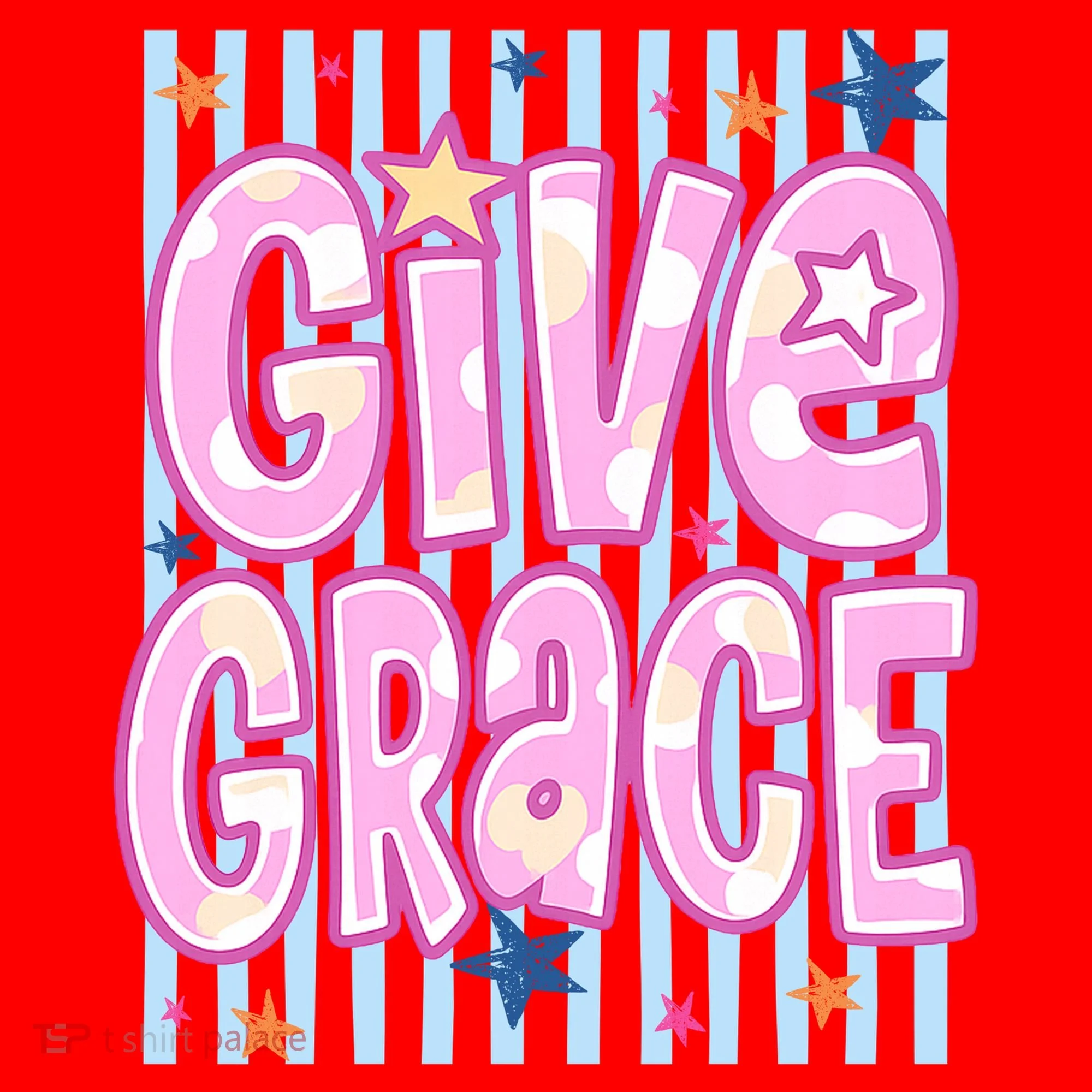 Stripped Give Grace Santa Hat